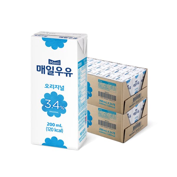 매일우유 200ml 48팩 (16,500원/무료)4