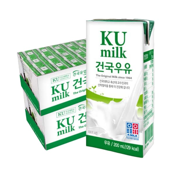 건국 멸균우유 200ml 48팩 (24팩 2박스) (22,920원/무배)