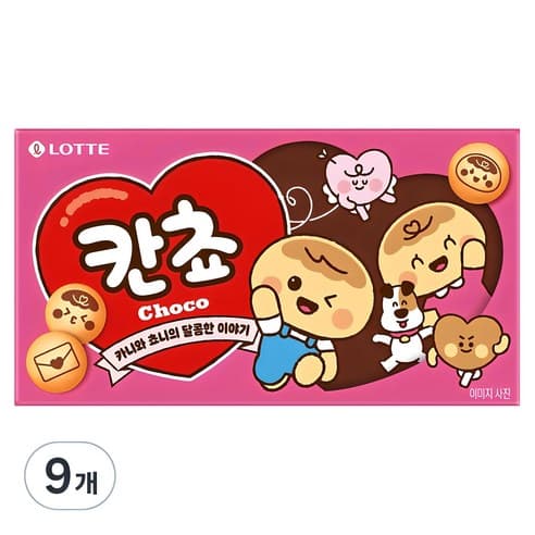 롯데웰푸드 칸쵸 초코, 54g, 9개 (6,530원/무료)2