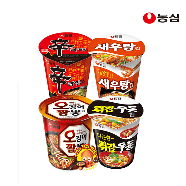 농심 신라면컵 6개+새우탕컵 6개+오징어짬뽕컵 6개+튀김우동컵 6개 (18,840/무료)