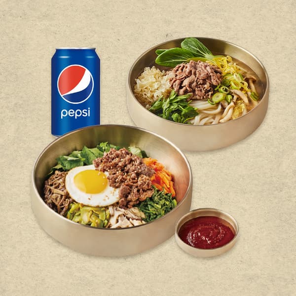 제일제면소불고기비빔밥(간장/고추장)+제일 샤브국수+음료 (카카오페이18,400/무료)