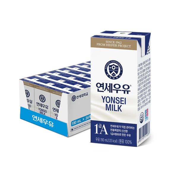 연세 멸균우유 190mlx24 (9890원 / 무배)