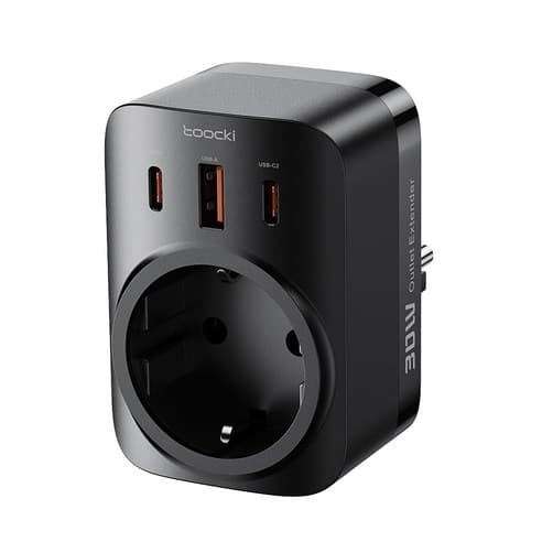 Toocki 툭키 Gan 접지 멀티 콘센트 3포트 PD 30w 고속충전 멀티탭, 블랙, 1개 (13,900원/무료배송)1
