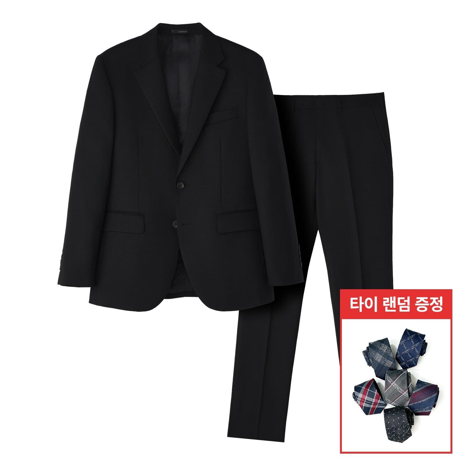 맨잇슈트 블랙 울100 트윌 수트 포멀핏 사계절 기본 정장 (331) + 타이증정 (57400원/카카오페이머니56400원/무배)