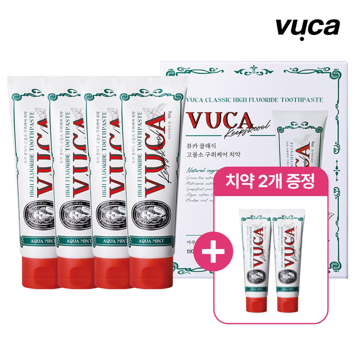 뷰카 아쿠아민트 고불소 치약 110g 6개 (10,200원/무료)