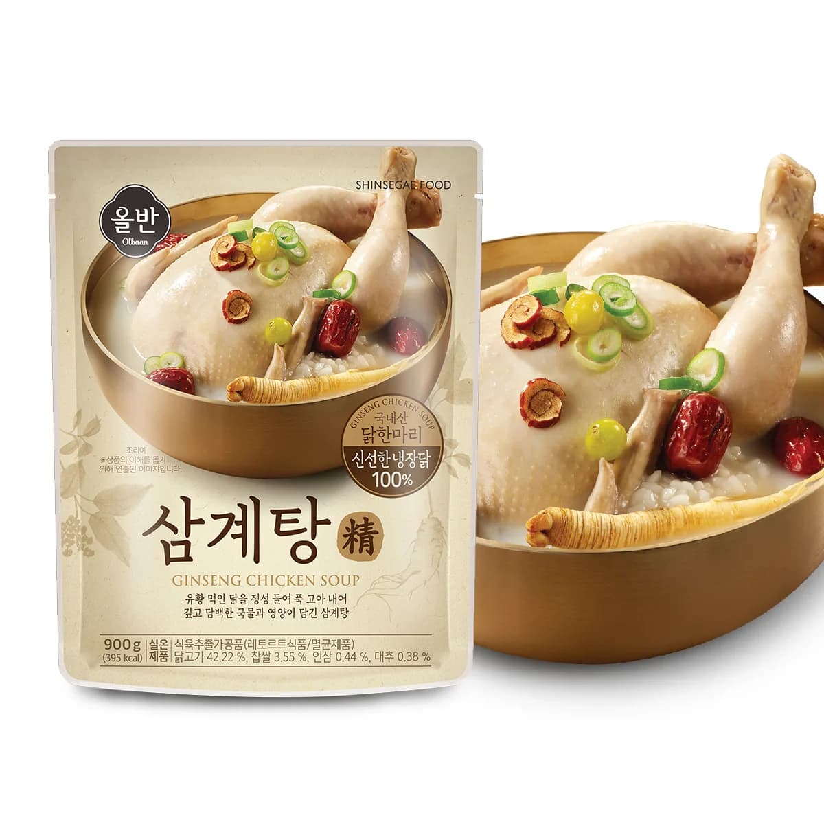 올반 삼계탕 900g 4팩 (19,104원/무료)